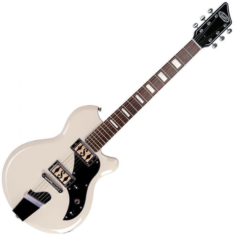 Supro 2020AW Westbury Dual Pickup Island Series Electric Guitar Antique White image 2