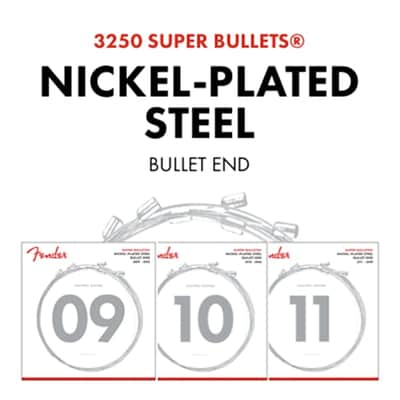 Fender 3250L Super Bullets Electric Guitar Strings Set - LIGHT 9-42 image 9