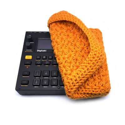 Jasmine stitch crochet dust cover for Elektron Digitakt and Digitone - Gold image 1