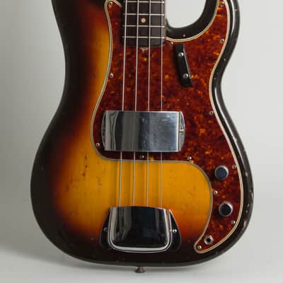 Fender Precision Bass Solid Body Electric Bass Guitar (1961), ser. #61838, original brown tolex hard shell case. image 3