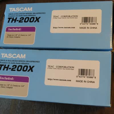 2 (pair) TASCAM TH-200X Studio Headphones NEW in box image 3
