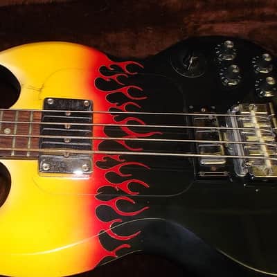 Gibson EB-3 Black w/ Flames image 2