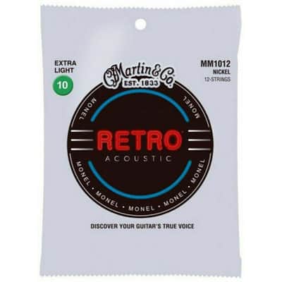 Martin MM1012 Retro Monel 12-String Acoustic Guitar Strings - Extra Light (.10 - .47)