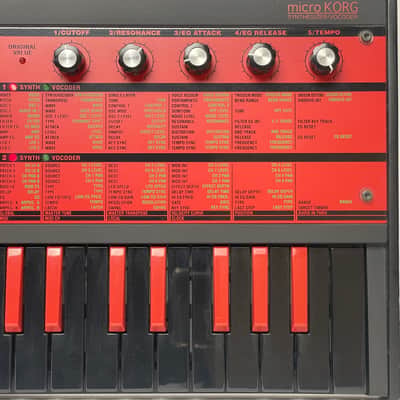 Korg MicroKORG Limited Black Red Edition BKRD w/ Universal power supply, Condenser mic and Original box 37-Key Synthesizer/Vocoder Worldwide Shipment image 5