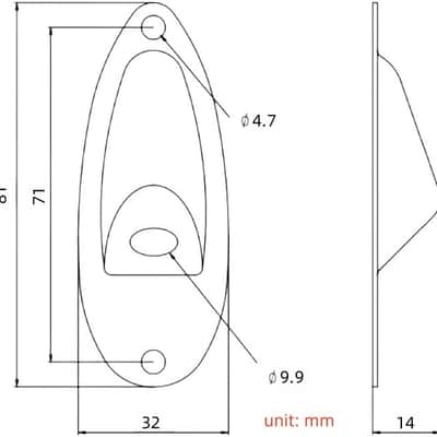 Guitar Input Jack Plate, Iron Oval Boat Shape Jackplate Socket Ferrule Output Curved for Electric Guitar Bass Replacement Parts (GJ008, Rainbow Chameleon) image 2