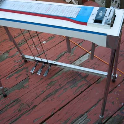 Marlen S10 70’s Single Neck 10-string Pedal Steel Guitar- Red/white/blue 3x3 image 6