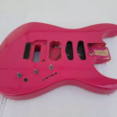 80's FENDER HM STRAT BODY - HOT PINK image 8