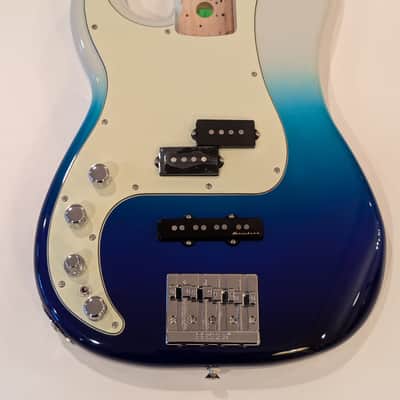 Left Handed 2022 Fender Player Plus Precision PJ bass Bel Air Blue fully loaded body image 1