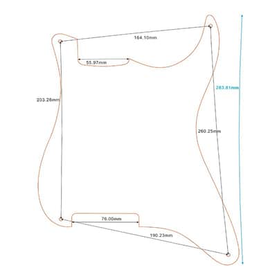Strat Pickguard No Holes - 4-Ply Blue image 2
