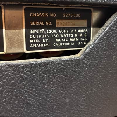Music Man 210-HD One Thirty 2-Channel 130-Watt 2x10" Guitar Combo 1974 - Black image 10