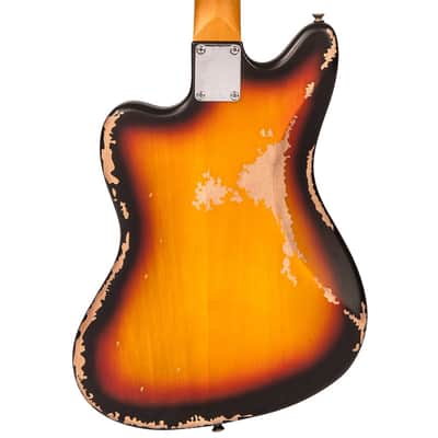 Vintage V65 ICON Vibrato Electric Guitar ~ Distressed Tobacco Sunburst image 4