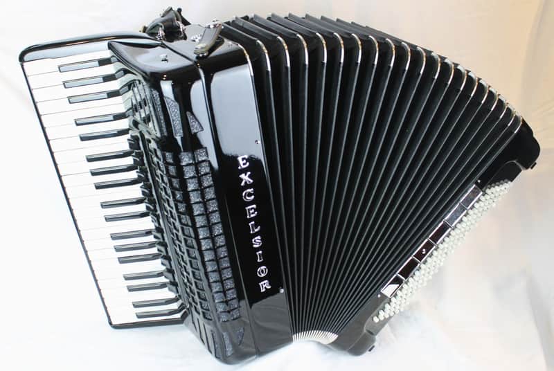 7610 - Black Excelsior Mod. 940 Piano Accordion LMMH 41 120 | Reverb