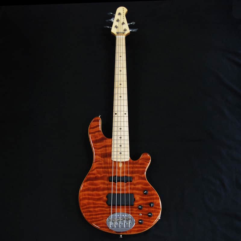 Lakland USA 55-94 Custom Deluxe Flame Redwood 5 String Bass #7565 image 1