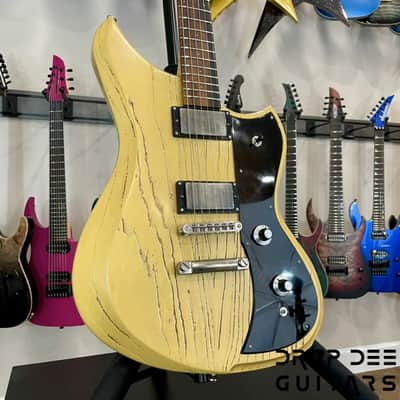 Dunable USA Custom Shop Yeti Electric Guitar w/ Case-Cream w/ Pore Fill image 3