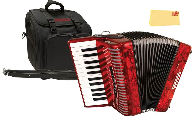 Hohner Hohnica 1303 12 Bass Piano Accordion - Pearl Red w/ Gig Bag image 1
