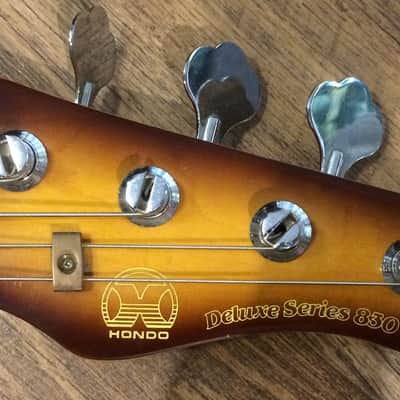 Hondo Deluxe Series 830 Gloss Golden Sunburst Finish Electric Bass Guitar image 9
