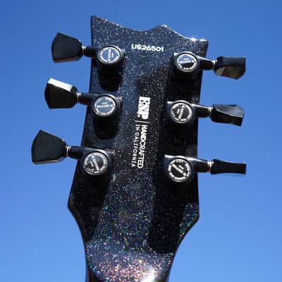 ESP USA Eclipse Black Holo 6-String Electric Guitar w/ Black Tolex Hard Case image 13