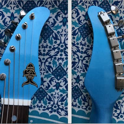 1950’s-2019 Custom Baritone Solid Body Electric Guitar Pelham Blue With Dano Appointments image 3