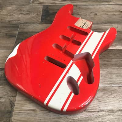 Made to Order - FRANCHIN Mercury guitar body Racing Stripe Relic Aged 100% Nitro Lacquer (Sunburst/ Black/ White/ Blue/ Green/ Yellow/ Red/ Pink/ Burgundy/ Purple/ Gold/ Silver, etc.) Basswood Poplar Stratocaster-Strat-S-Style Made in Italy image 4