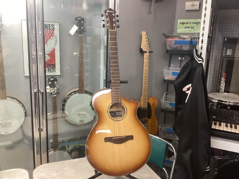 Ibanez AEWC300-NBB Solid Spruce/Flamed Maple Cutaway with Electronics 2010 - 2018 - Natural Brown Burst image 1