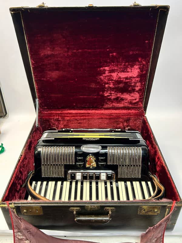 Black Harmonium Piano Accordion LMH 41 120 Made in Italy image 1