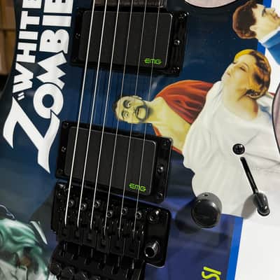 ESP LTD Kirk Hammett Signature KH-WZ White Zombie Electric Guitar - Black with Graphic image 3