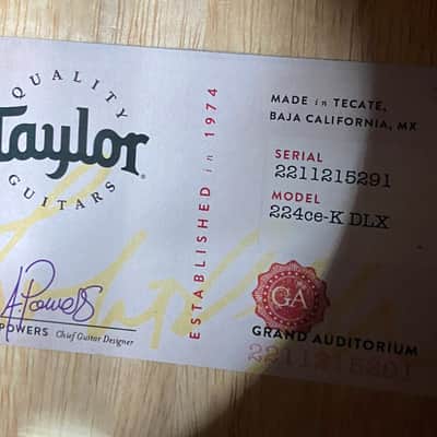 Taylor 224ce-K DLX Grand Auditorium Acoustic-Electric Guitar - Tobacco - 4.85lbs - Authorized Dealer - G06228 - OPEN BOX - SAVE BIG!!! image 2