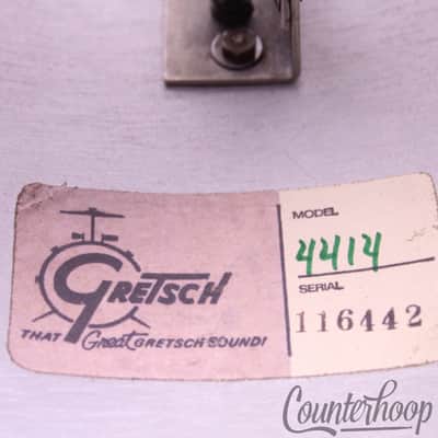 Gretsch 10x8"Tom Drum WMP White Marine Pearl Stop-Sign Badge Vintage70s+Die-Cast image 11