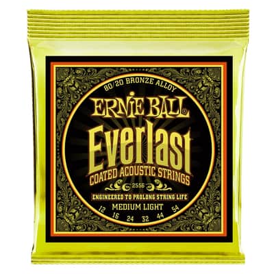 Ernie Ball 2556 Everlast Coated 80/20 Bronze Medium Light 12-54 image 2