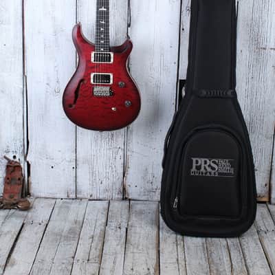 PRS CE 24 Semi Hollow Electric Guitar Quilt Maple Top Fire Red Burst w Gig Bag image 2