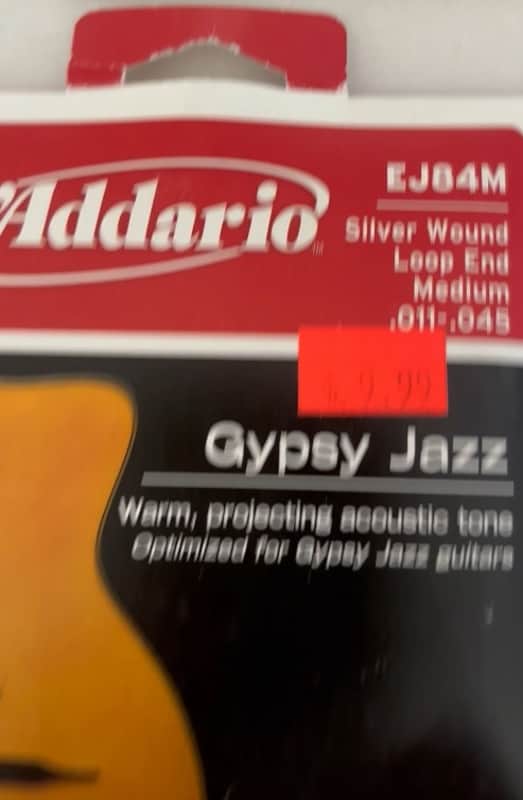 D'Addario EJ84M Gypsy Jazz Silver Wound Loop End 11-45 Medium Acoustic Guitar Strings image 1