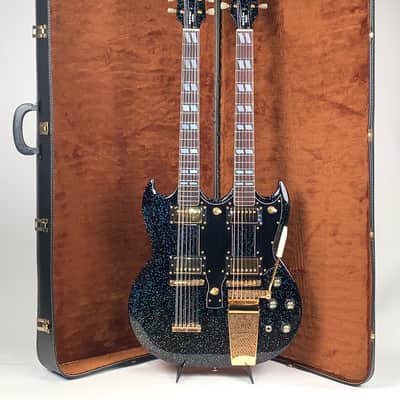 Bell & Hern  Custom Doubleneck 6/12 2019 Black Galaxy Sparkle image 11
