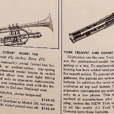 York National Cornet Cool Horn Serviced and ready to play Jazz Mouthpiece case image 13