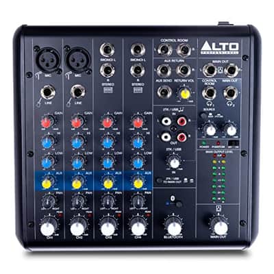 Alto TrueMix 600 Audio Mixer with 2 XLR Mic Ins, USB Audio Interface and Bluetooth for Podcasting, Live Performance, Recording, DJ, PC and Mac image 1