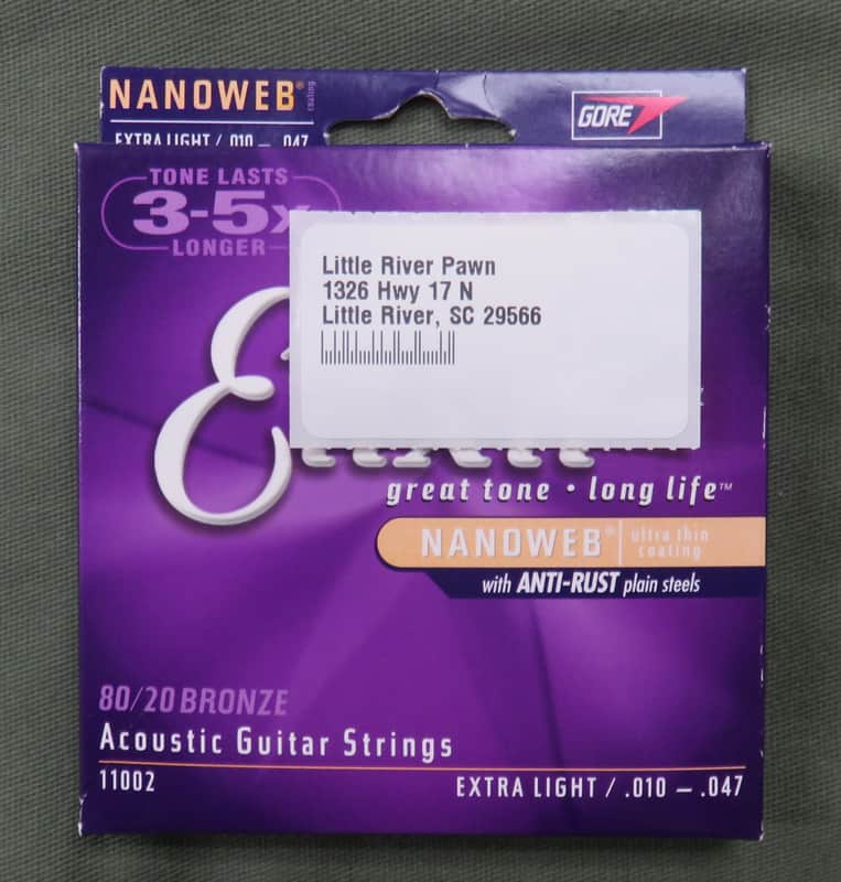 Elixir 11002 Nanoweb 80/20 Bronze Acoustic Guitar Strings - Extra Light (10-47) image 1