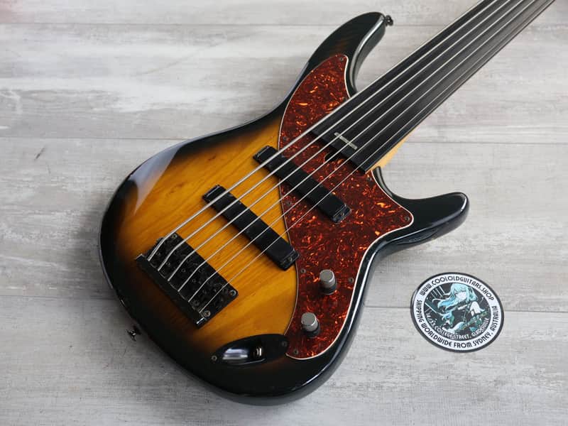 1995 Aria Pro II AVB-SB-06A Steve Bailey Signature 6-String Fretless Bass (Sunburst) image 1