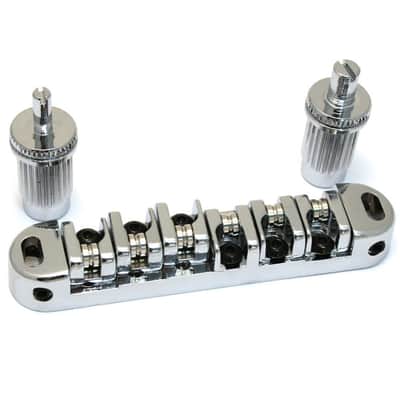 GB-MRT-C Chrome Modern Roller Saddle Tune-o-matic Style Guitar Bridge