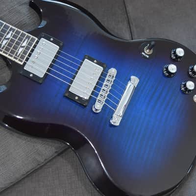 Gibson SG Supreme 2001 - Midnight Blue Burst Split Diamond Logos and Inlays Ebony Fretboard image 1