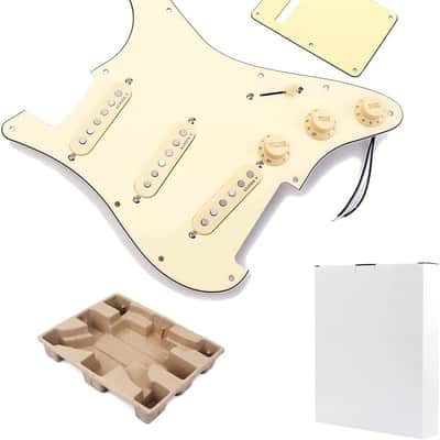 Prewired Loaded Pickguard, Pickguard Guitar 3-Ply SSS Prewired Loaded Pickguard with Alnico V Pickups Kit Humbucker Pickups for Stratocaster/Strat Electric Guitars Replacement Parts (101A) image 1