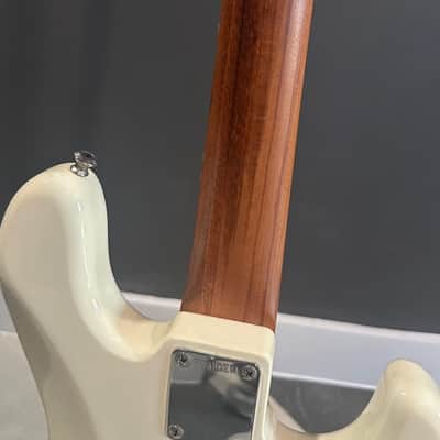 Left Handed Fender 62 Reissue Jazz Bass 2010s - Olympic White with after-market Warmoth Neck image 2