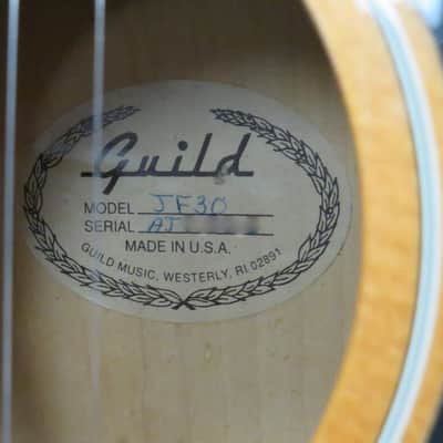 Guild USA JF-30 1996 Acoustic/ Electric 6 String Guitar w/ Case Natural image 9