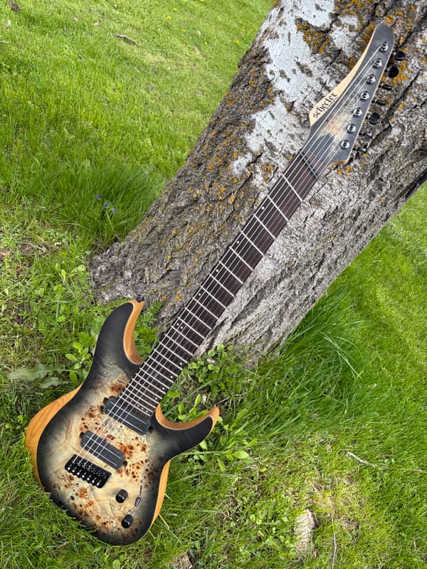 Schecter Reaper-7 Multiscale 2019 - Present - Satin Inferno Burst image 1
