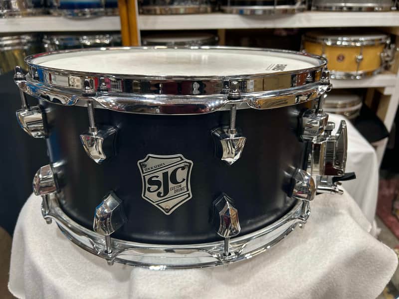 SJC 7"X14" Tour Model 10 ply maple (1274-12154) 11/24/20 - Black Matte Lacquer image 1