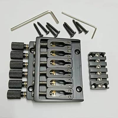 Brass Headless Guitar Fixed Bridge System with Brass Saddles image 1