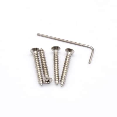 AxLabs Vintage Style Bass Bridge - 4-Screw, 4-String, String-Through-Top - SATIN CHROME image 2