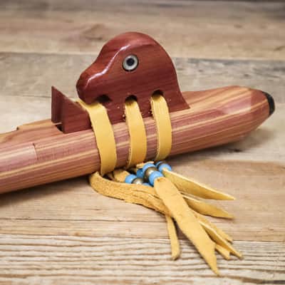 Hawk Native American Style ProLine Flute w/ Buffalo Totem E-Minor Aromatic Cedar image 4