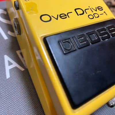Boss Overdrive OD-1 long dash silver screw black label early Japan CLEAN 1977/1980 - Yellow image 12
