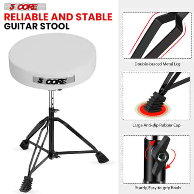 5 Core Drum Throne 3" Padded Drum Seat Height Adjustable Drumming Chair for Practice and Performance image 5