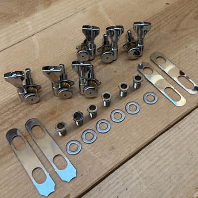 Immagine Hipshot 3+3 GripLock Open-Gear Locking Guitar Machines 3x3 Tuners w/ UMP - Chrome - 4