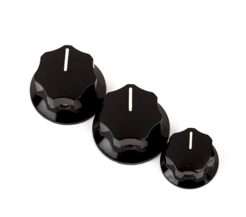 Fender JAZZ BASS KNOBS, BLACK (2 LARGE, 1 SMALL) (SET OF 3) image 1